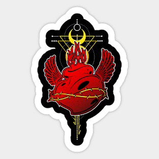 Flames Heart Tribal Tattoo Street Style Sticker